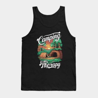 Camping is My Therapy. Tank Top